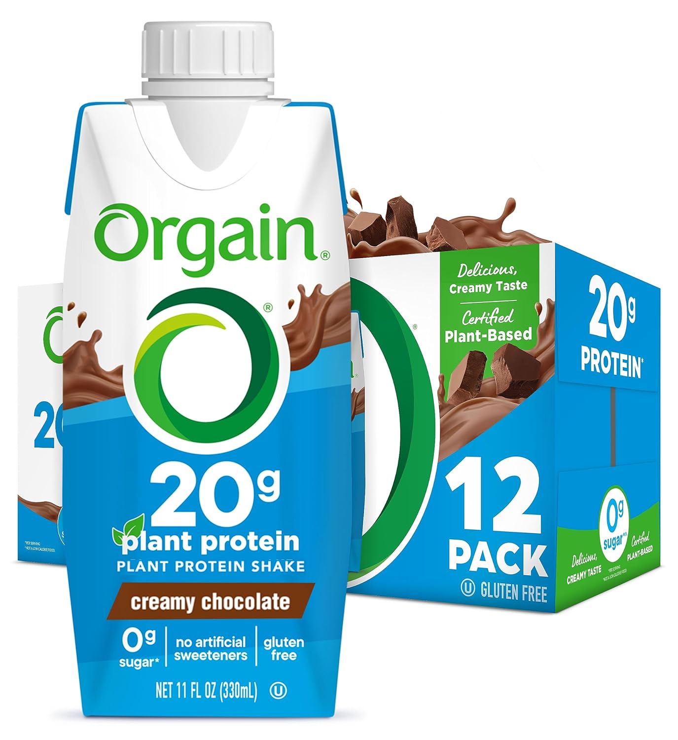 Orgain Organic Vegan Protein Shake, Creamy Chocolate - 20g Plant Based Protein