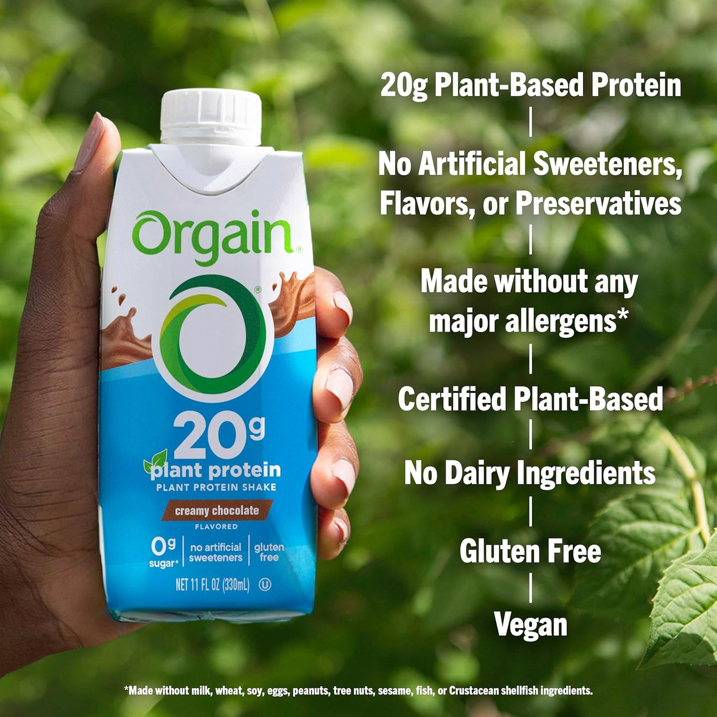 Orgain Organic Vegan Protein Shake, Creamy Chocolate - 20g Plant Based Protein